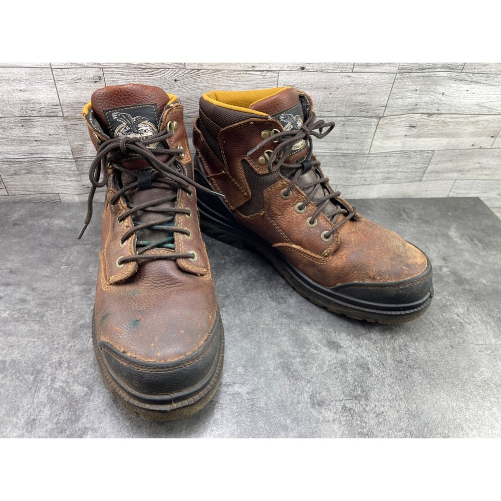 Georgia Zero Drag 6in Safety Boots Mens 13M Brown Leather Steel Toe Work Hi